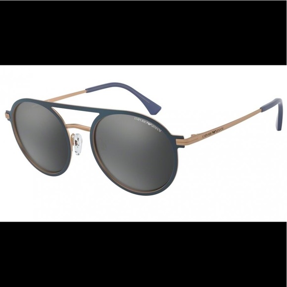 Emporio Armani Other - Emporio Armani Sunglasses Blue/Grey Round Mirror